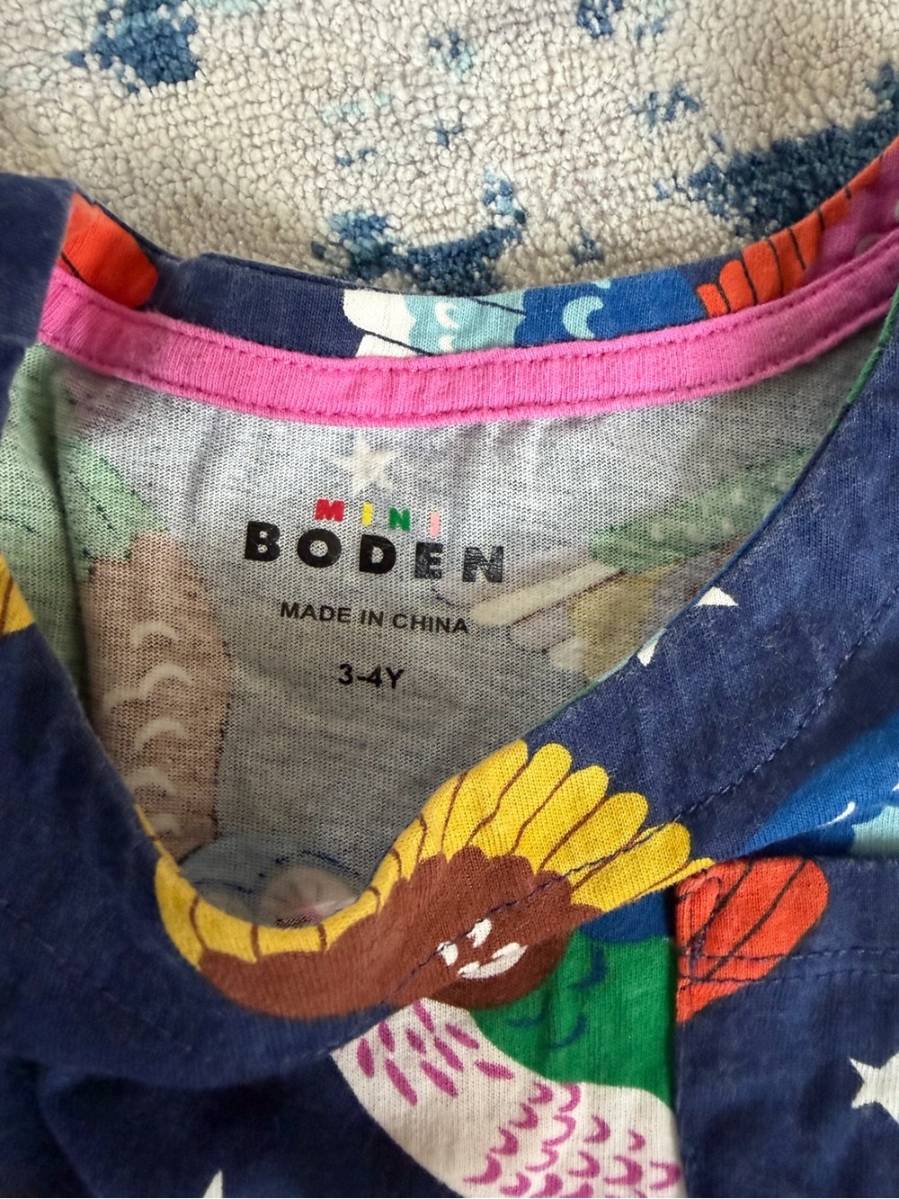 Mini Boden Owl Print Dress 3-4 Years - Picture 4 of 6